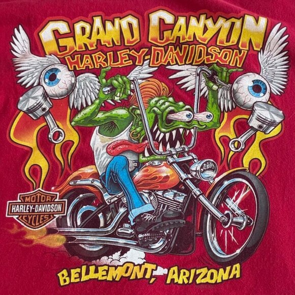Rare!! Harley-Davidson Rat Fink Shirt Grand Canyon Arizona XXL 3XL 2018 Red - Picture 1 of 4